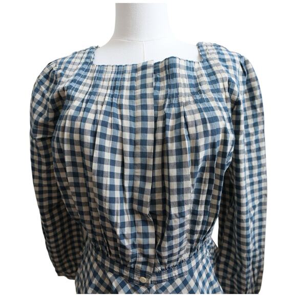 Double RL Ralph Lauren Gingham Voile Peplum Blouse Size 3/M - Picture 6 of 15